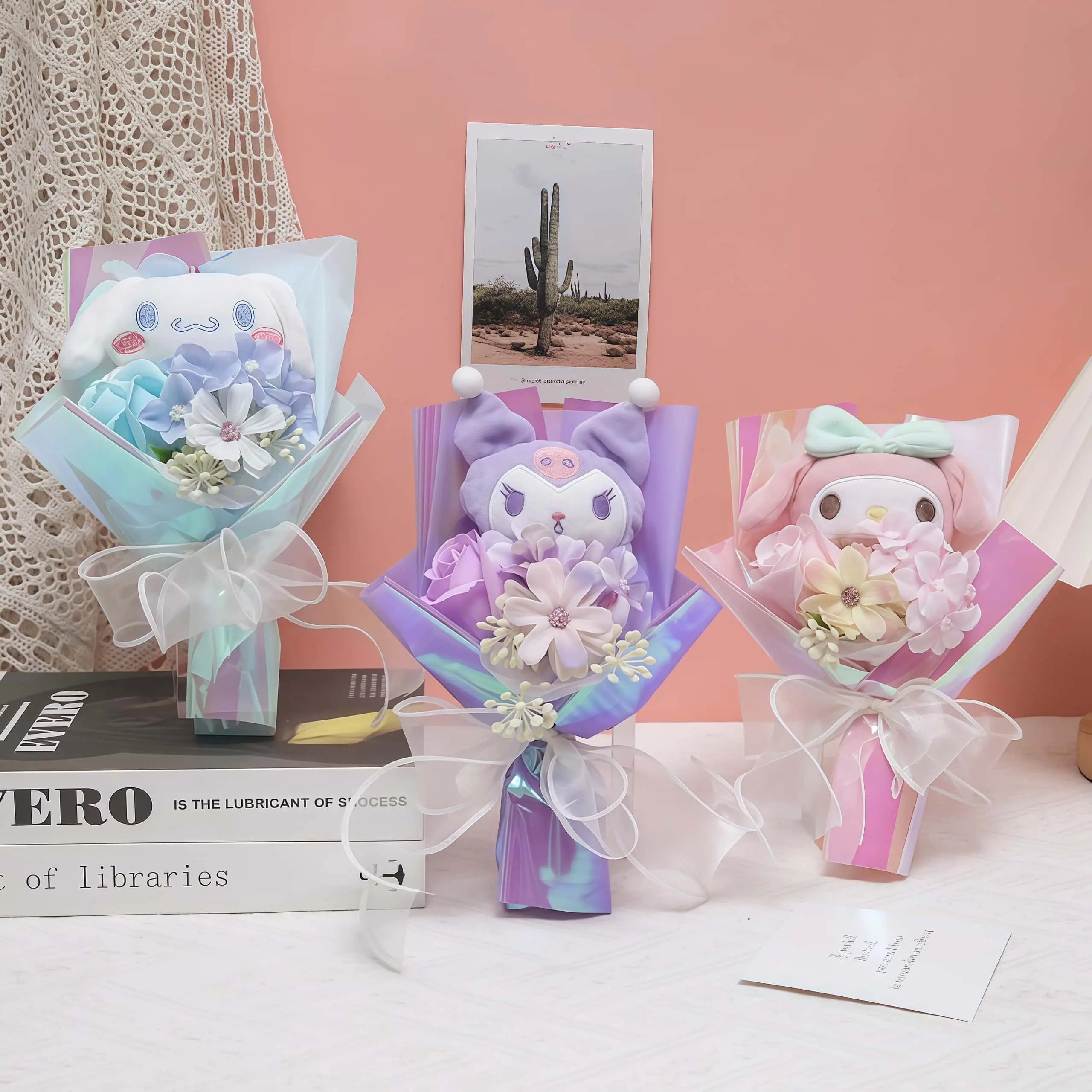 New cartoon characters Hello kitty doll bouquet Creative souvenir bouquet Gift Girls Birthday Gift Children Bouquet Wholesale