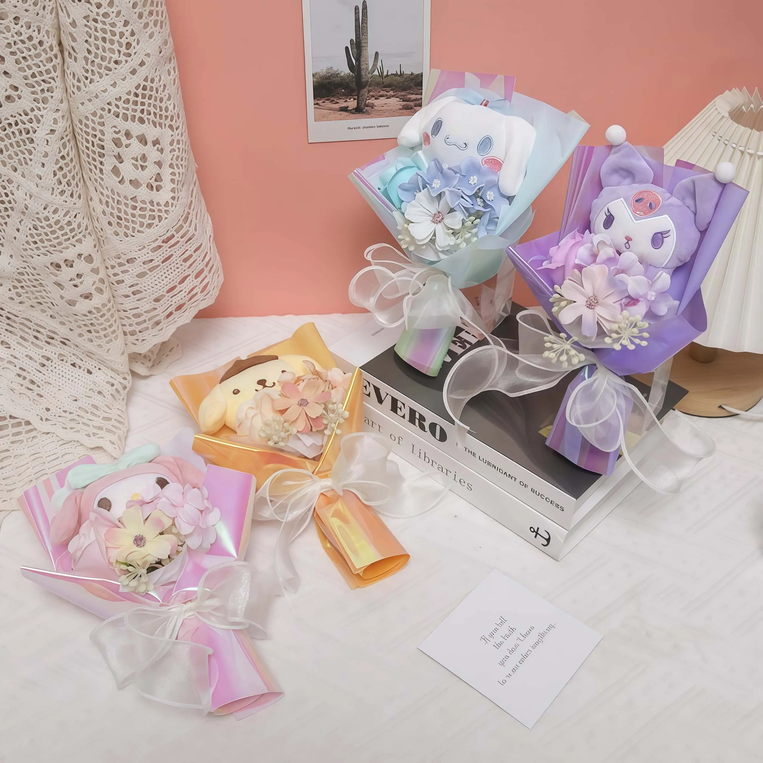 New cartoon characters Hello kitty doll bouquet Creative souvenir bouquet Gift Girls Birthday Gift Children Bouquet Wholesale