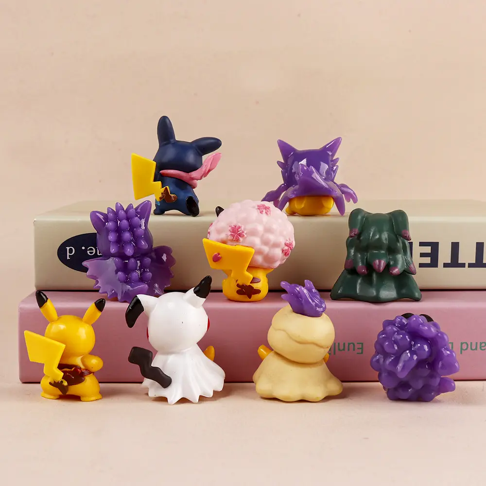 9Pcs/set Anime Pokemon Pikachu Toys Cartoon Cross-Dressing Cosplay Doll Action Figures GK Model Fashion Toys Kids Charm Decor