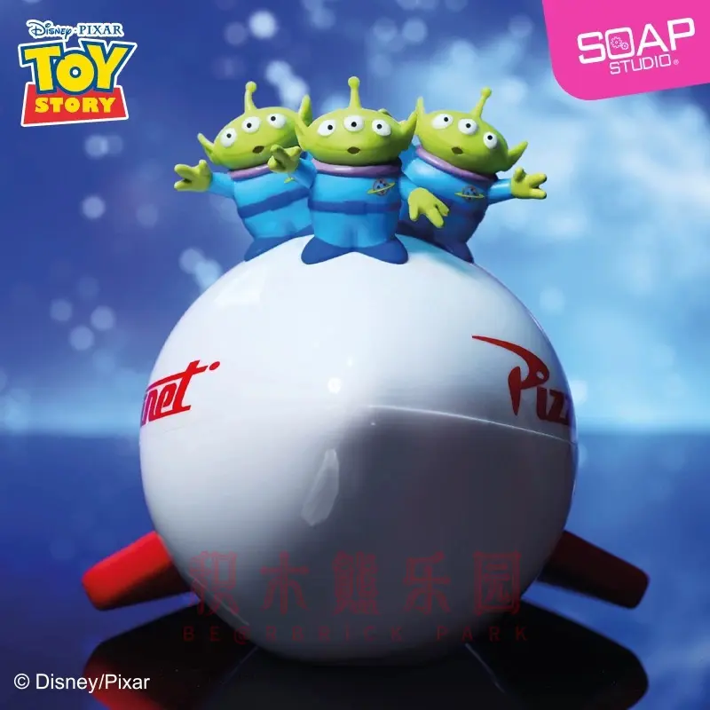 Original Disney Alien Hamburg Toy Story Anime Figure Model Pizza Planet Storage Bucket Pizza Planet Usb Night Light Play Toys