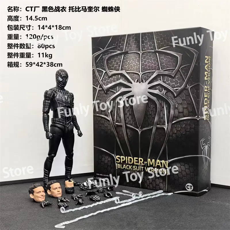 In Stock Ct Toys Spiderman Figure Black Suit Version Tobey Maguire Symbiote Spider-Man Anime Action Figure Figurine Gifts Toys