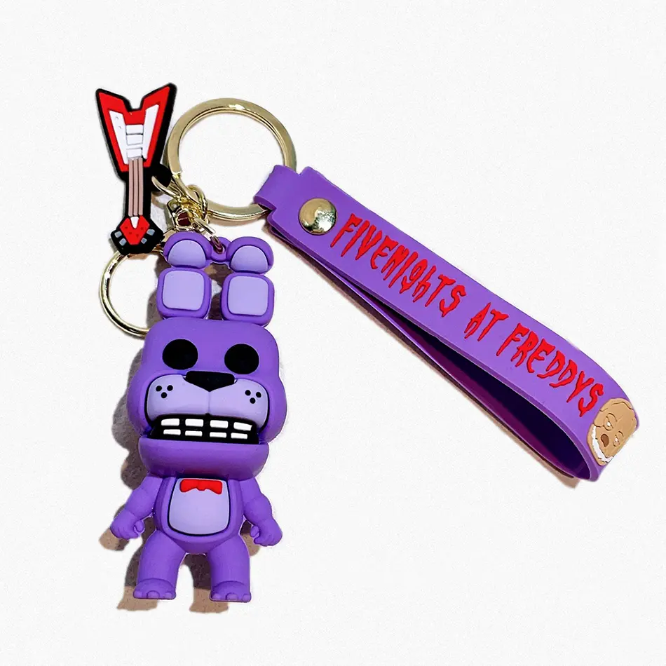 5PCS Wholesale Cartoon Game Action Figure FNAF Freddy's Fazbear Bear Doll Model Toy Five Nights Freddy Keychain for Kid Gifts