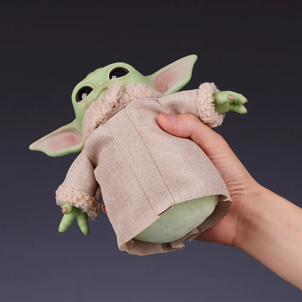 17CM Baby Yoda Anime Figure With Clothes Doll Mandalorian Desktop Ornaments Toys Gift Baby Yoda Doll