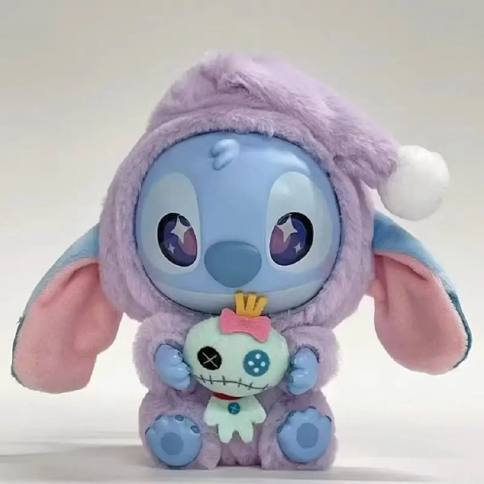 Miniso Genuine Stitch Eat Something Before Sleep Series Plush Blind Box Vinyl Toys Cute Doll Mystery Box Bag Pendant Decor Gifts
