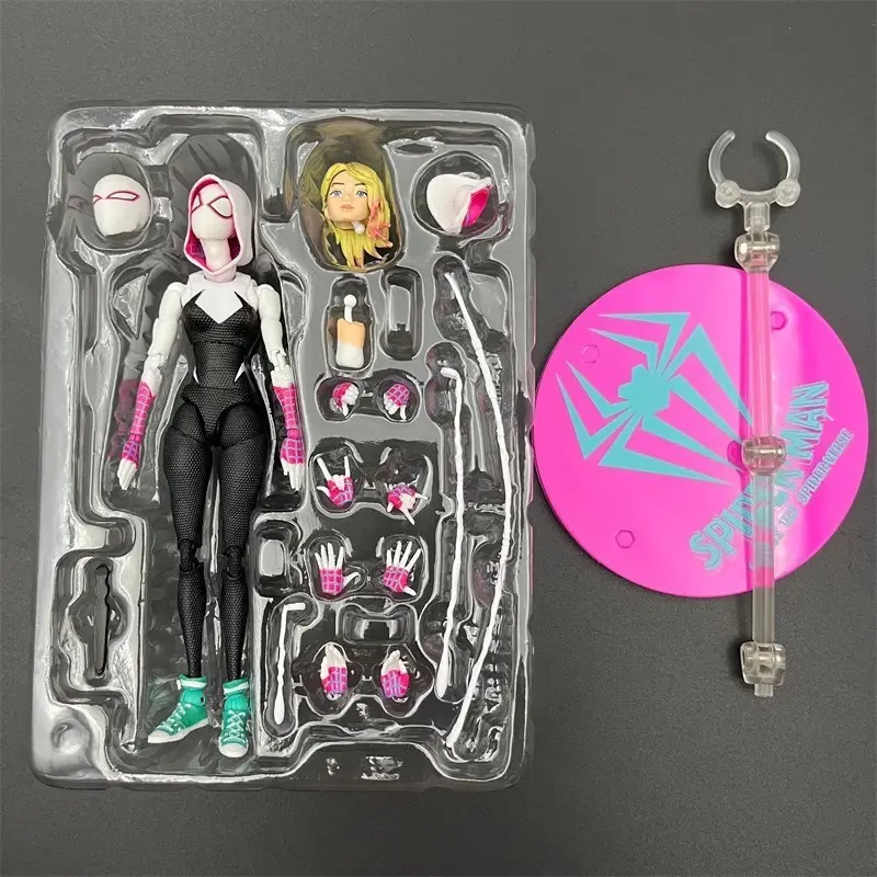 Shf Anime Spider-man Figuarts Miles Morales Gwen Action Figures Gwen Spider Woman Figurine Spiderman Figure Pvc Model Doll Toys