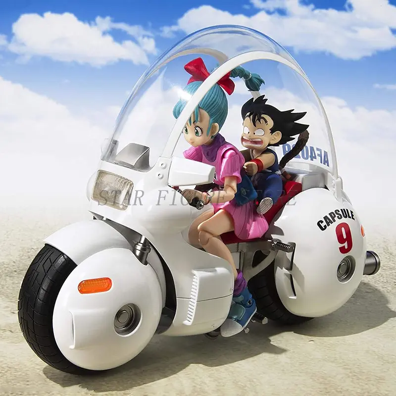 SHF Dragon Ball Adventure Action Figure Bulma's Motorcycle Hoipoi Capsule No. 9 Figurine Childhood Goku Bulma Model Toys Gifts