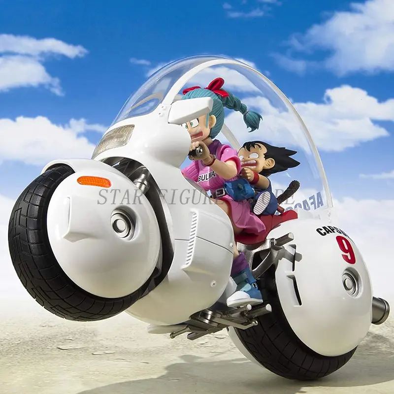 SHF Dragon Ball Adventure Action Figure Bulma's Motorcycle Hoipoi Capsule No. 9 Figurine Childhood Goku Bulma Model Toys Gifts