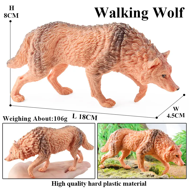 Oenux Wild Animal Lion Tiger Bear Wolf Rhinoceros Cheetah Antelope Hippo Elephant Zebra Model Action Figures Kids Toy Cute Gift