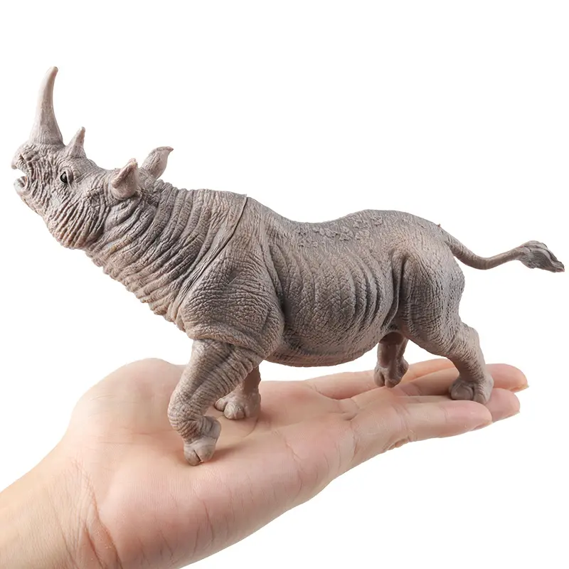 Oenux Wild Animal Lion Tiger Bear Wolf Rhinoceros Cheetah Antelope Hippo Elephant Zebra Model Action Figures Kids Toy Cute Gift