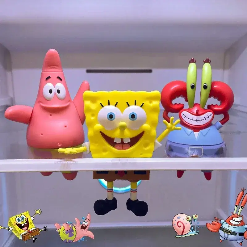 SpongeBob SuqarePants 25th Anniversary Series  Refrigerator Magnet Toy Magnetic Detachable Action Figures Collect Ornaments