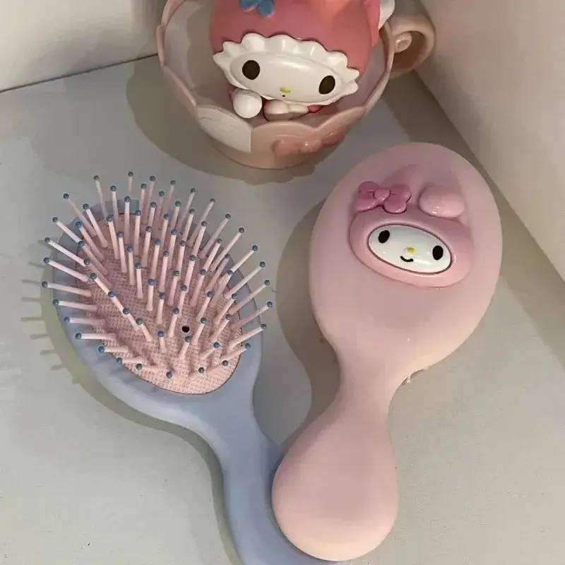 Sanrio Hello Kitty Comb Cartoon Anime Figures Cinnamoroll Kuromi Adhesive Package Girls Toys Q Figural Decoration Birthday Gifts