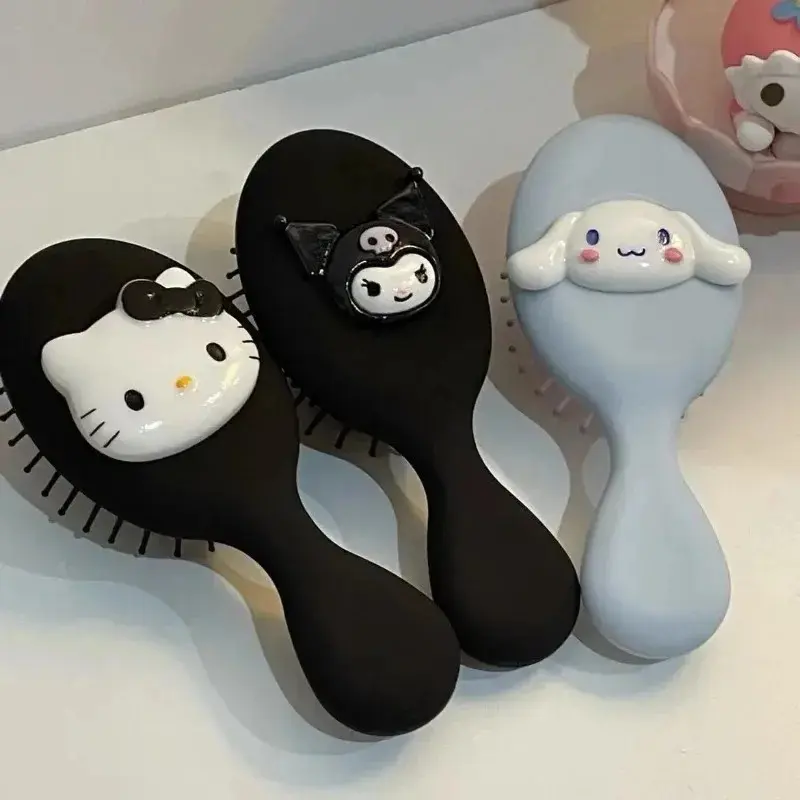 Sanrio Hello Kitty Comb Cartoon Anime Figures Cinnamoroll Kuromi Adhesive Package Girls Toys Q Figural Decoration Birthday Gifts