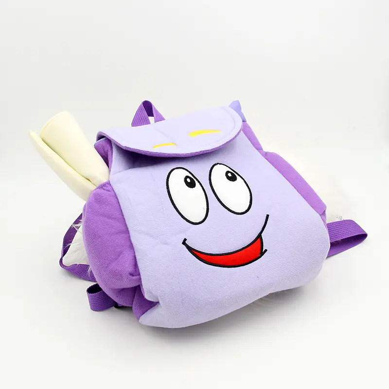 Disney Cartoon Dora Explorer Backpack Rescue Bag with Map Pre-Kindergarten Toys Purple Trendy Doll Schoolbag Charm Birthday Gift