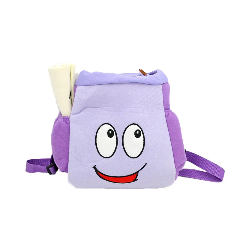 Disney Cartoon Dora Explorer Backpack Rescue Bag with Map Pre-Kindergarten Toys Purple Trendy Doll Schoolbag Charm Birthday Gift