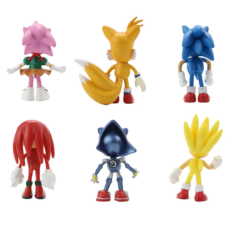 Hot whole set sale Sonic Tails Werehog Action Figures Blue Shadow Doll Cartoon Figurines Collectible Dolls Kids Hedgehog Toy