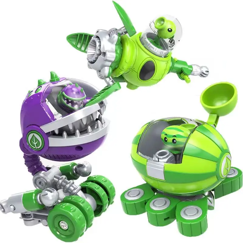 Plants vs. Zombies Boss Robot Melon-pult Chomper Action Figure Model Set PVC Deformation Doll Toys for Kids Gift