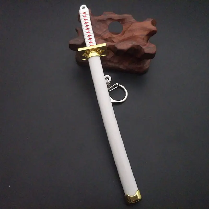 Anime One Piece Keychain Roronoa Zoro Samurai Sword Metal Key Pendant Scabbard Katana Buckle Jewelry Accessories Fashion Toys