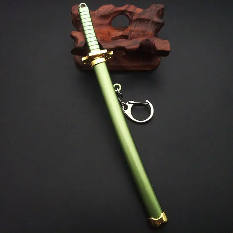 Anime One Piece Keychain Roronoa Zoro Samurai Sword Metal Key Pendant Scabbard Katana Buckle Jewelry Accessories Fashion Toys