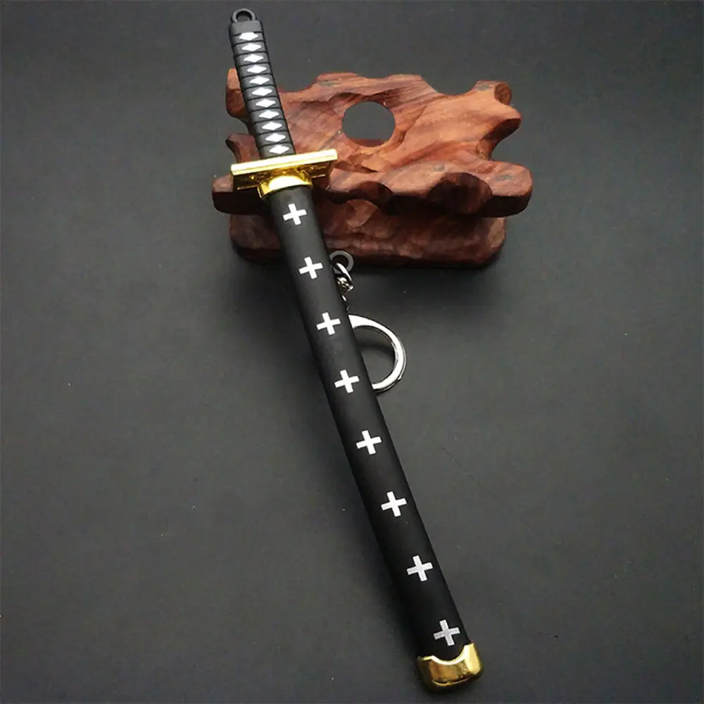 Anime One Piece Keychain Roronoa Zoro Samurai Sword Metal Key Pendant Scabbard Katana Buckle Jewelry Accessories Fashion Toys