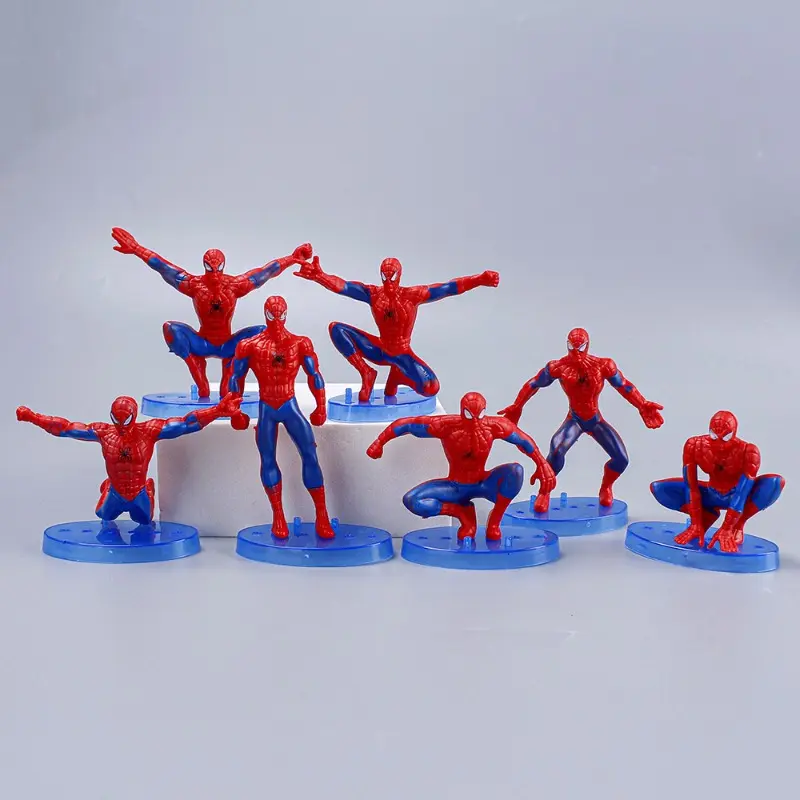 Marvel Spiderman 7pcs/Set Action Figure Model Toys Anime Avengers Spidermans Colletion Cake Decoration Toys for Kid Gifts 8-10cm