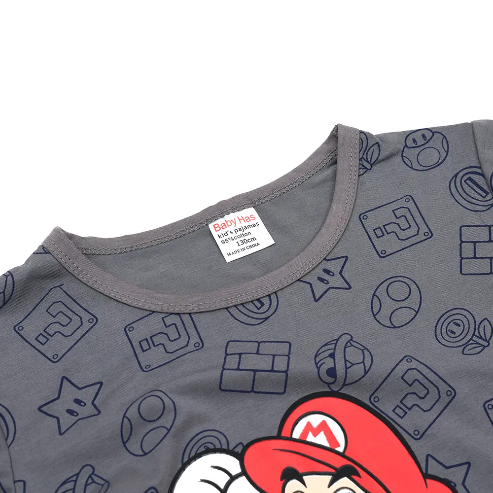Super Mario Pyjamas Luigi T-Shirt & Shorts Set Boys Summer Loose Outfit Faddish Casual T-shirt Set