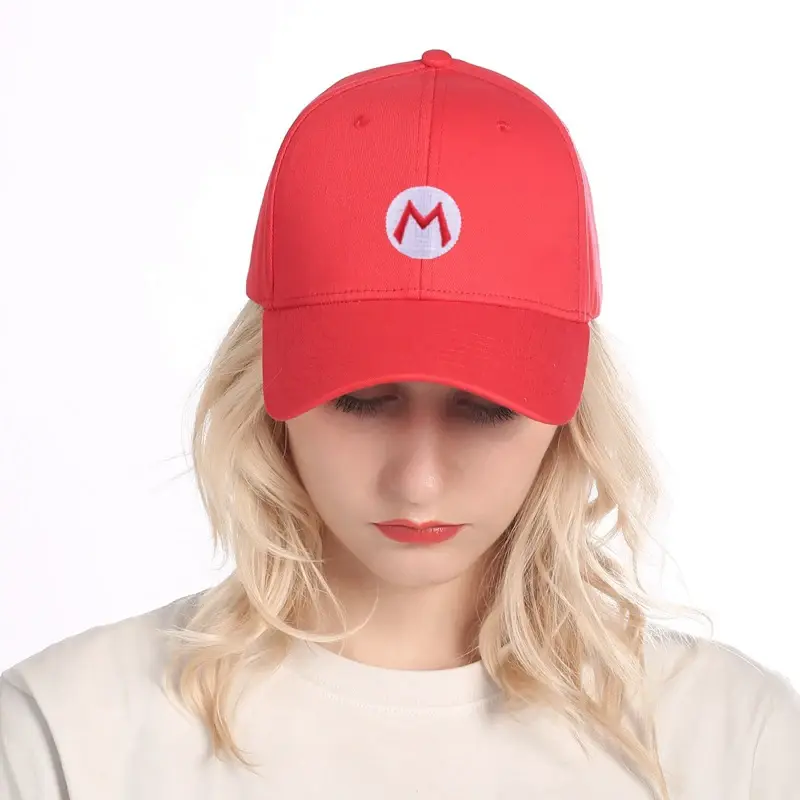 Super Marios Bros Baseball Caps Cosplay Anime Game Figure Luigi Bros Adult Hip Hop Cotton Caps Girl Boys Outdoor Sun Hats Gifts