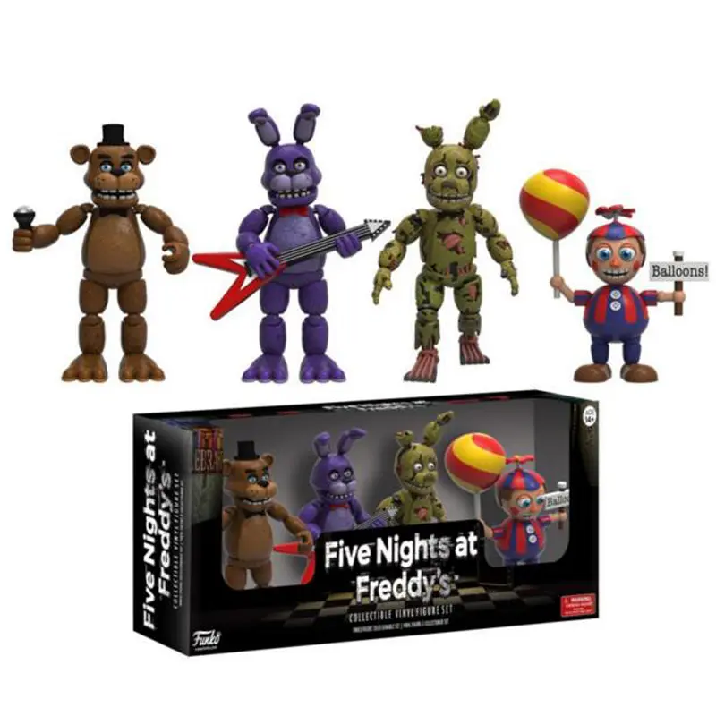 Game FNAF Sundrop Moondrop Action Figure PVC Boss Sun Moon Joker Movable Collection Nightmare Fredbear Balloon Boy Dolls Model