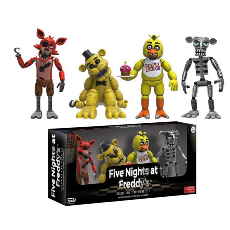 Game FNAF Sundrop Moondrop Action Figure PVC Boss Sun Moon Joker Movable Collection Nightmare Fredbear Balloon Boy Dolls Model