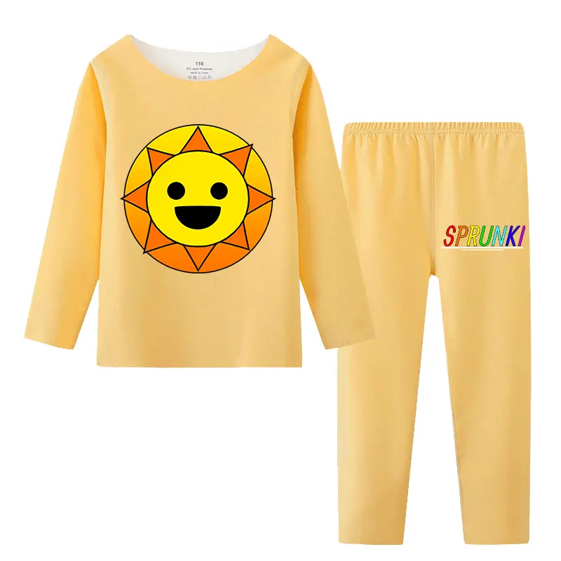 2pcs Sprunki High Quality Home Dress for Children Anime Fashion Pajamas Suit Boys Girls Autumn Winter Warm Clothing Sleepwear