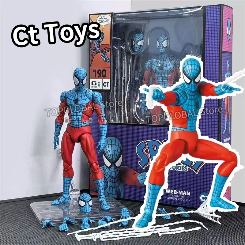 Ct Toys Mafex 001Spiderman Peter Parker Andrew Garfield The Amazing Spider-Man Shf Anime Action Figure Figurine Toys Customized