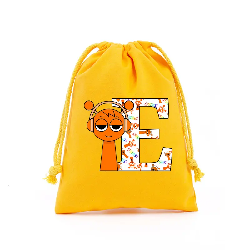 Sprunki Drawstring Handbags Kids Anime Cute Draw String Bag Children Cartoon Storage Pouch Fashion Accessories Casual Bags Gifts