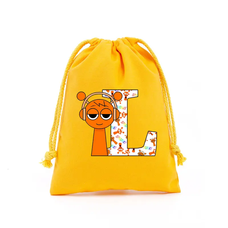Sprunki Drawstring Handbags Kids Anime Cute Draw String Bag Children Cartoon Storage Pouch Fashion Accessories Casual Bags Gifts