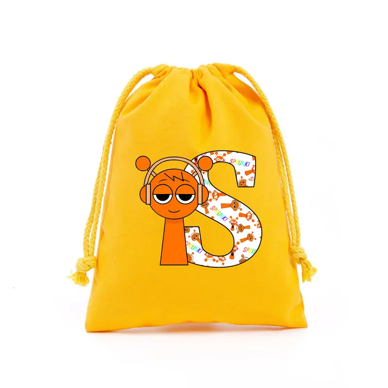 Sprunki Drawstring Handbags Kids Anime Cute Draw String Bag Children Cartoon Storage Pouch Fashion Accessories Casual Bags Gifts