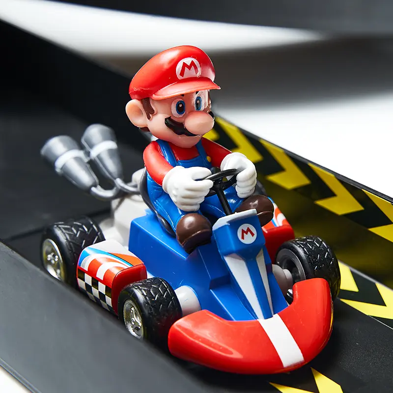 Super Mario Bros Karting Luigi Bowser Princess Peach Yoshi Toad Action Figure Toys Pull Back Car Anime Game Doll Gifts for Kids