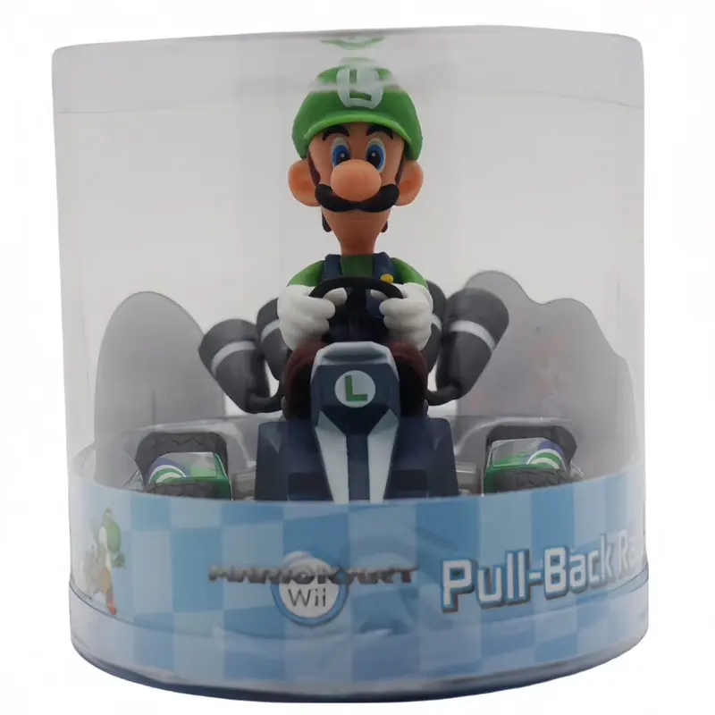 Super Mario Bros Karting Luigi Bowser Princess Peach Yoshi Toad Action Figure Toys Pull Back Car Anime Game Doll Gifts for Kids