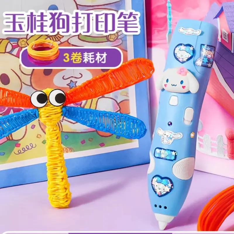 In Stock Sanrio Melody Kuromi 3D Three-Dimensional Printing Pen Low-Temperature Brush Toy Multi-Functional Painting Pen Gifts