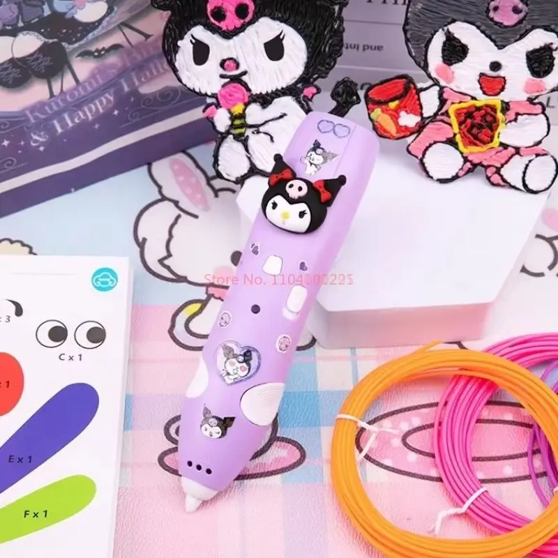 In Stock Sanrio Melody Kuromi 3D Three-Dimensional Printing Pen Low-Temperature Brush Toy Multi-Functional Painting Pen Gifts