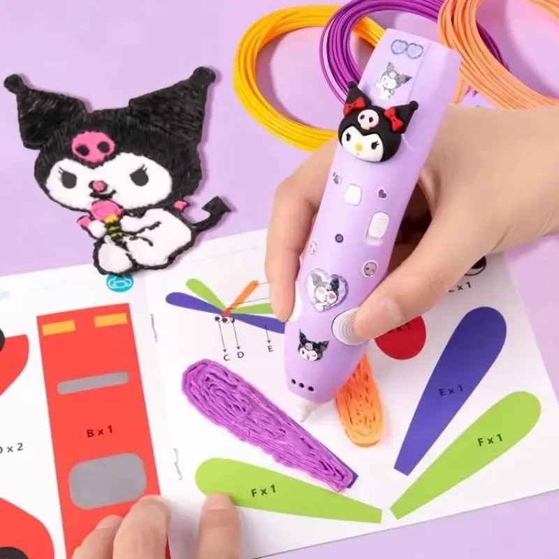 In Stock Sanrio Melody Kuromi 3D Three-Dimensional Printing Pen Low-Temperature Brush Toy Multi-Functional Painting Pen Gifts