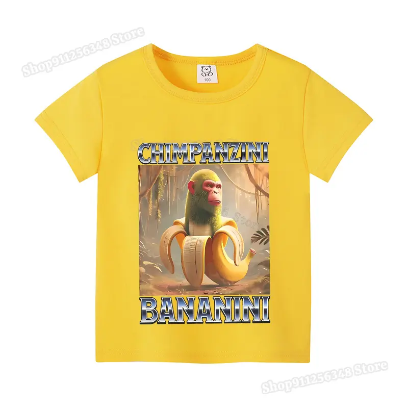 Italian Brainrot Animals Meme T-shirt for Children's Clothing Cotton Boutique Clothes Tung Tung Sahur Tralalero Tralala Tee Tops