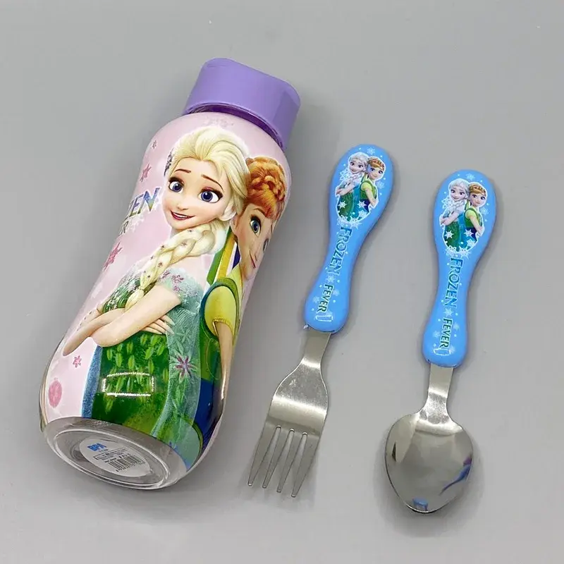 Disney Cars Lightning McQueen Tableware Set Cartoon Spiderman Cars Fork Spoon Water Water Cup 3-piece Suit Children's with Gift
