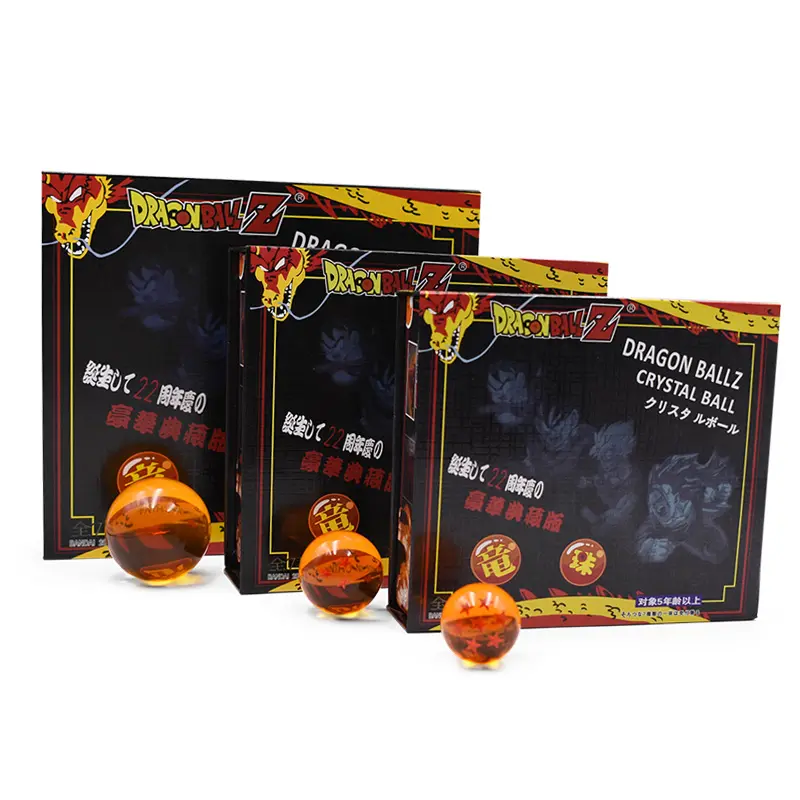 7pcs/set Dragon Ball Z Figure 1-7 Stars Crystal Balls 3.5cm 4.5cm 5.7cm Ball Box Packaged Complete Set Ball Toys Halloween Gifts