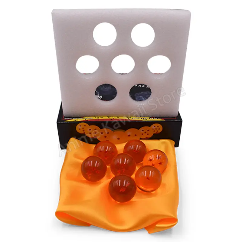 7pcs/set Dragon Ball Z Figure 1-7 Stars Crystal Balls 3.5cm 4.5cm 5.7cm Ball Box Packaged Complete Set Ball Toys Halloween Gifts