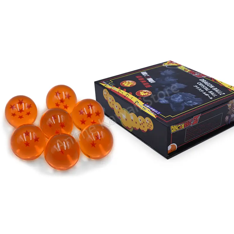 7pcs/set Dragon Ball Z Figure 1-7 Stars Crystal Balls 3.5cm 4.5cm 5.7cm Ball Box Packaged Complete Set Ball Toys Halloween Gifts