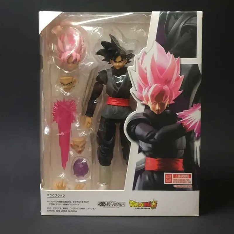 14cm Anime Dragon Ball Black Goku Zamasu Action Figure Super Saiyan Movie Version Dbz Model With Multiple Accessories Toys