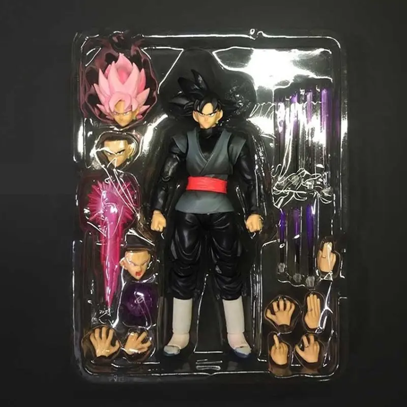 14cm Anime Dragon Ball Black Goku Zamasu Action Figure Super Saiyan Movie Version Dbz Model With Multiple Accessories Toys