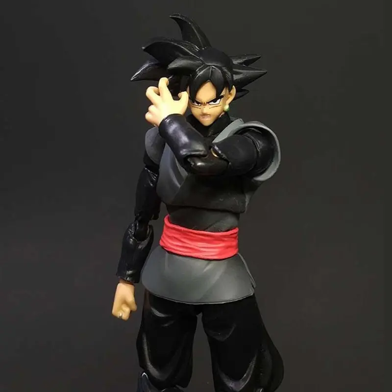 14cm Anime Dragon Ball Black Goku Zamasu Action Figure Super Saiyan Movie Version Dbz Model With Multiple Accessories Toys