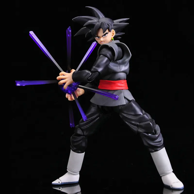 14cm Anime Dragon Ball Black Goku Zamasu Action Figure Super Saiyan Movie Version Dbz Model With Multiple Accessories Toys