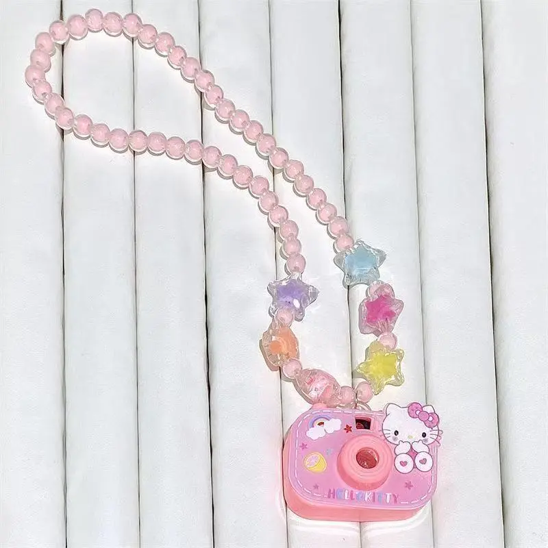 Cartoon cartoon character kuromi children projection camera beaded necklace jewelry little girl cute glowing toy birthday gift