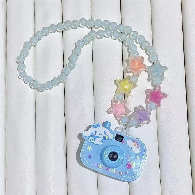 Cartoon cartoon character kuromi children projection camera beaded necklace jewelry little girl cute glowing toy birthday gift