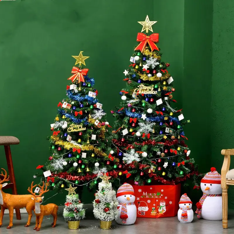 Christmas Tree Package 1.5/1.8/2.1 meters Iron Frame Household Encrypted Luminous Large Christmas Tree Decoration Se